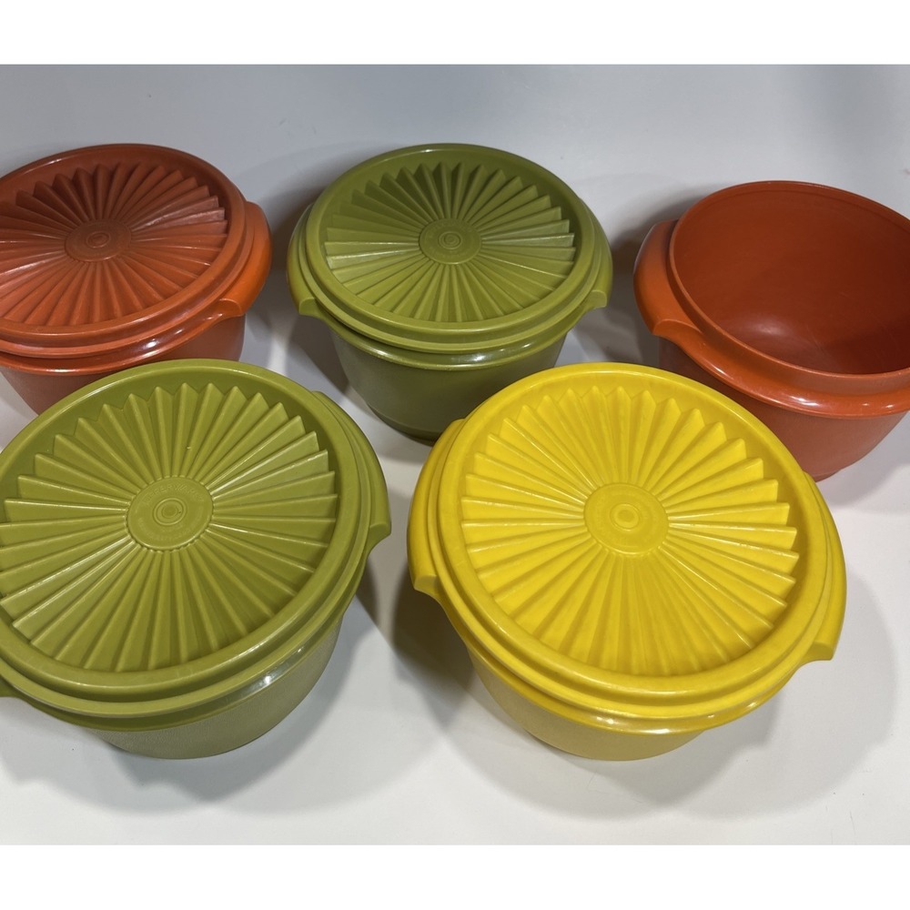 Vintage Tupperware #886 Set Small Harvest Colors